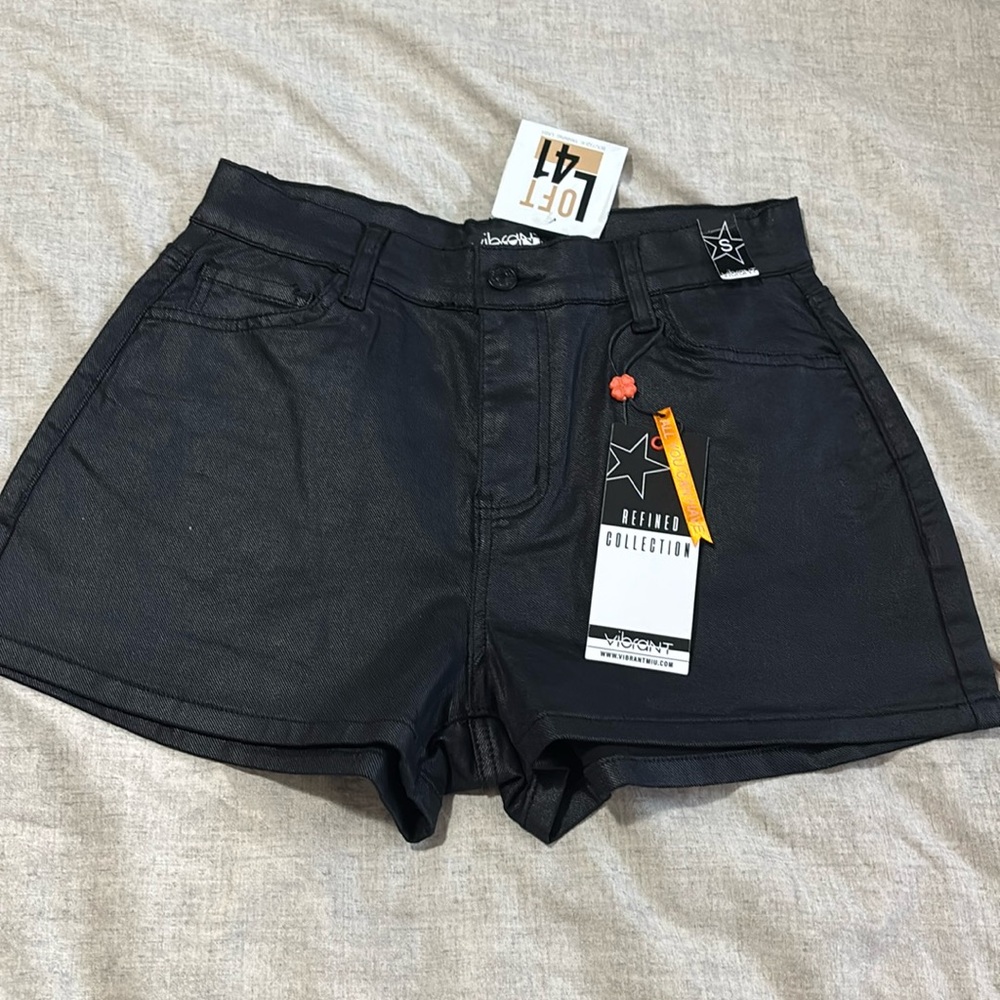 Denim/Leather Shorts